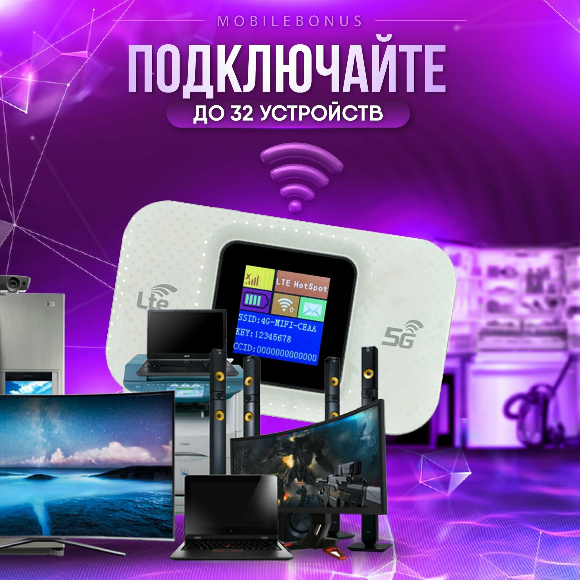 Мобильный портативный роутер 5G/ WI-FI модем карманный — фото 1