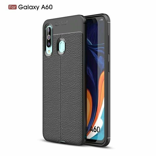 Накладка силиконовая для Samsung Galaxy A60 (2019) SM-A606 под кожу черная