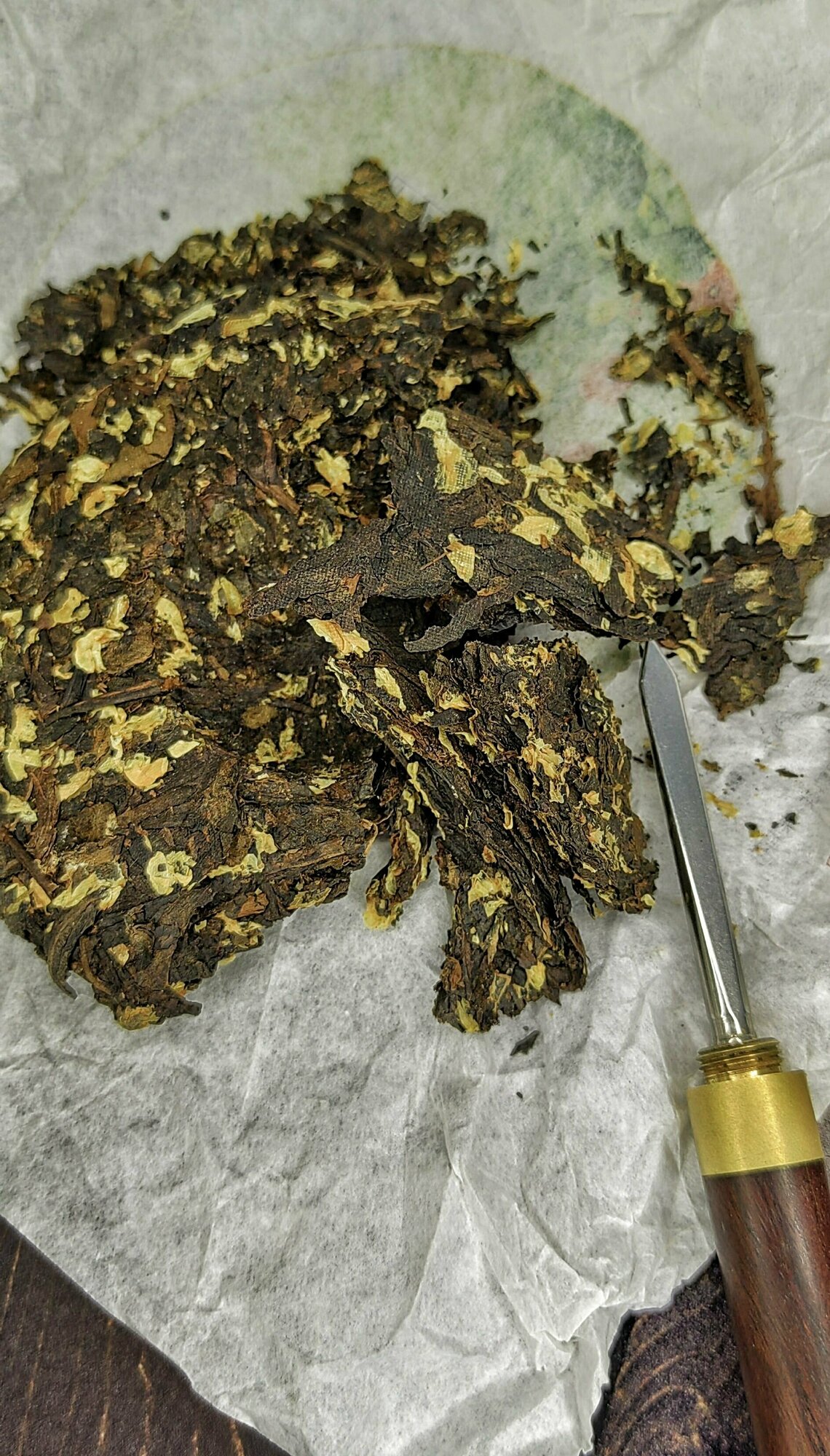 Шу Пуэр с жасмином "Моли Хуа" / Листовой чай, черный чай, блин 100 гр.
