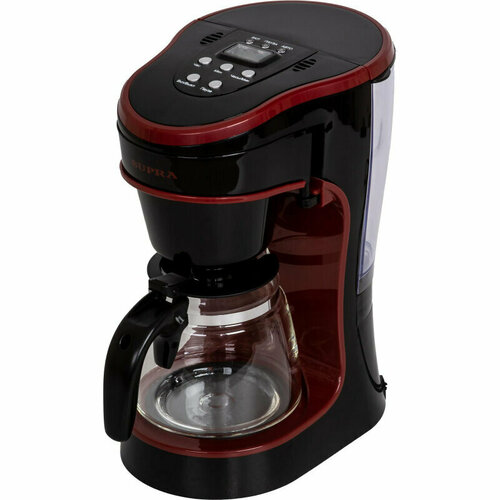 Кофеварка Supra CMS-0655 капельная, черный с красным, 1929152 кофеварка капельная supra cms 1010 черный