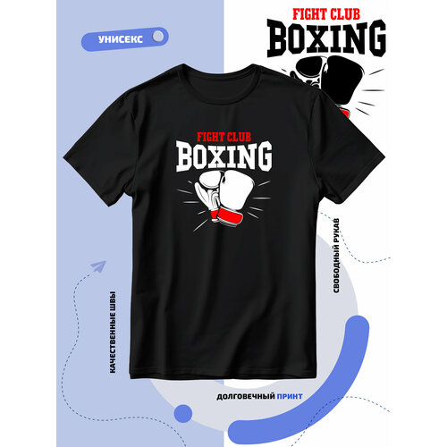 Футболка fighting club boxing боксерские перчатки, размер 6XL, черный