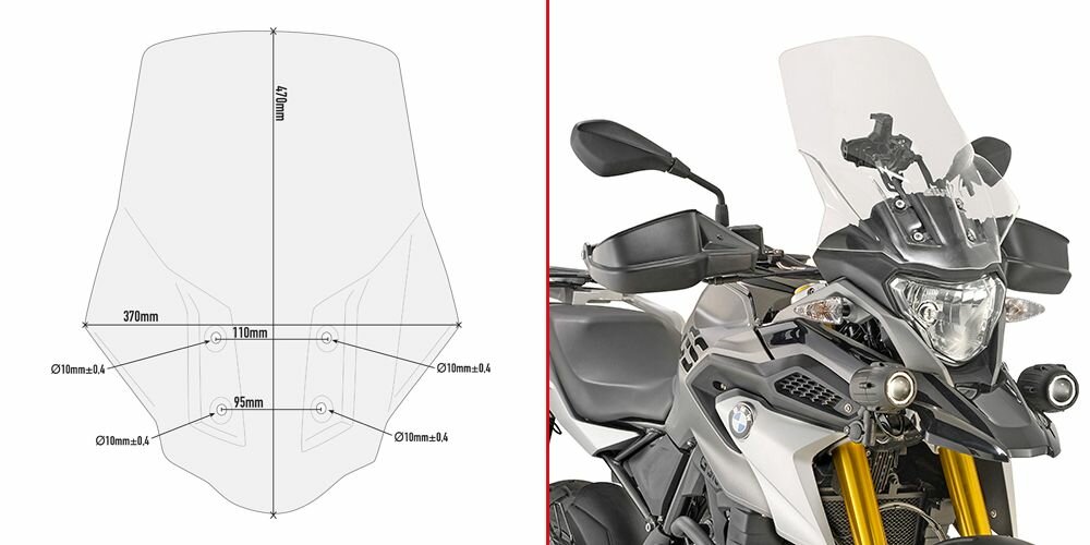 Стекло ветровое GIVI D5126ST на BMW G310GS '17-23