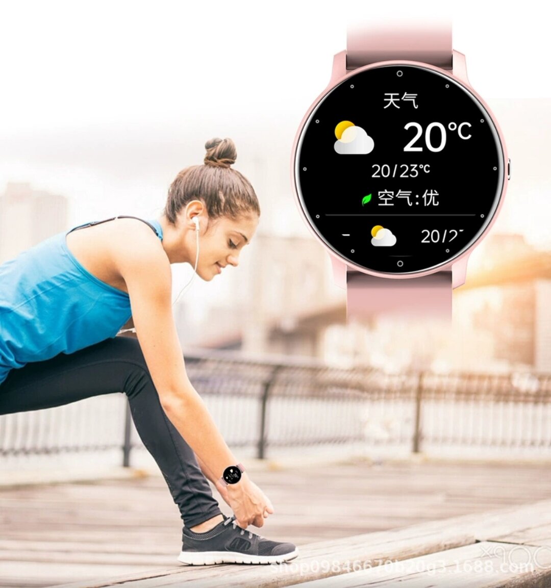 Смарт часы фитнес здоровье для смартфонов Iphone и Android розовые.