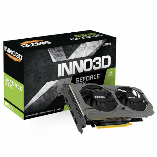 Видеокарта INNO3D GTX1650 Twin X2 OC V3 4GB GDDR6 128-bit HDMI DPx3 2FAN RTL 2105500₽