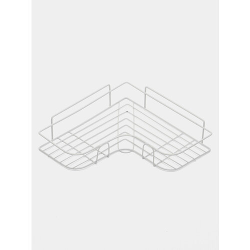 Полка настенная угловая одинарная на самоклеящихся крючках Цвет Белый 1299₽