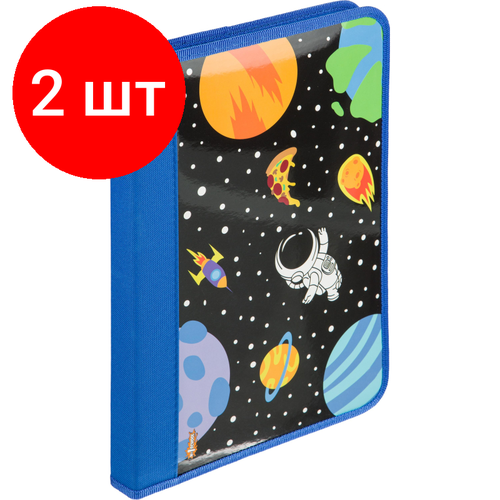 Комплект 2 штук, Папка для труда №1School Space time, А4, рез, ткань/ламин 340х235х30, ПТ-Р4