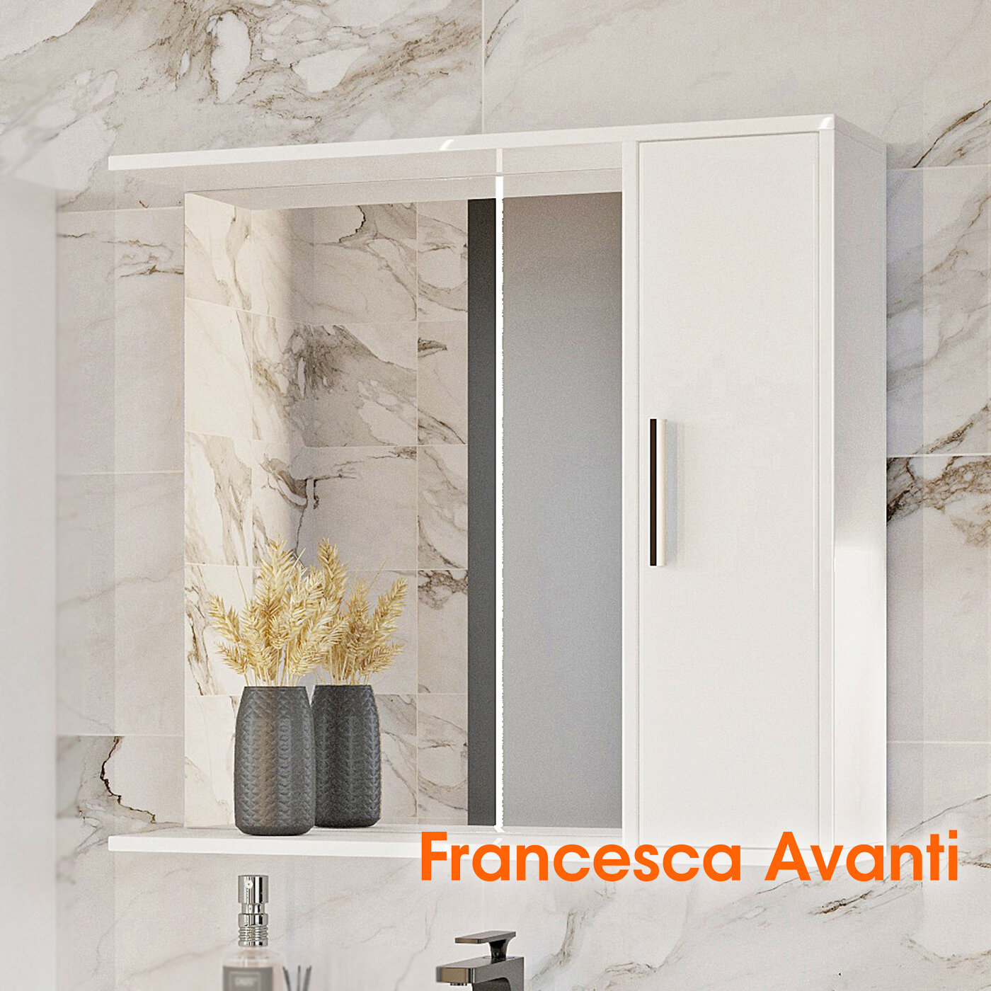 Шкаф-зеркало Francesca Avanti Eco 80 белый
