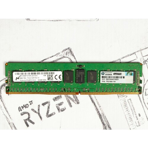 Оперативная память RDIMM DDR4 8Gb 2133Mhz CL15 12V ECC Micron MTA18ASF1G72PZ-2G1A2 471500₽