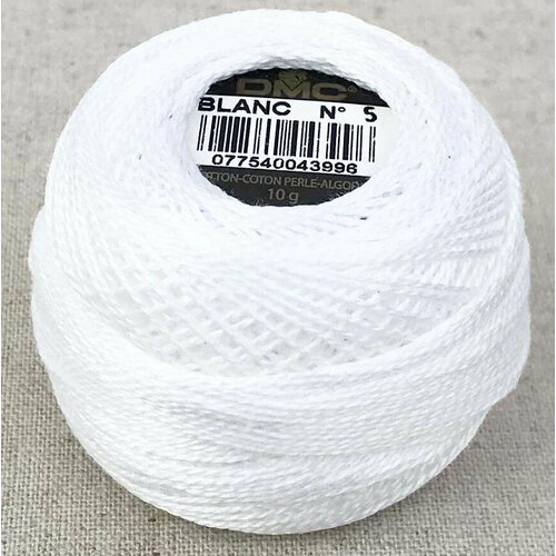 Мулине DMC Cotton Perle #5 (цвет: blanc - белый, 45 м, артикул 116-5)