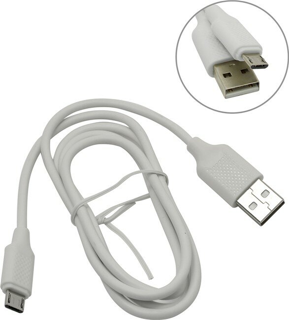 Кабель HARPER , USB A(m), micro USB B (m), 1м, белый - фото №3