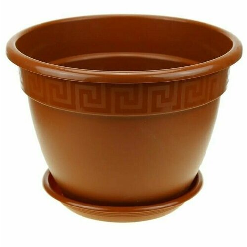 Горшок для цветов Антик, терракот, кашпо для растений коричневый диаметр 19см, объём 2.6 л 2 штуки