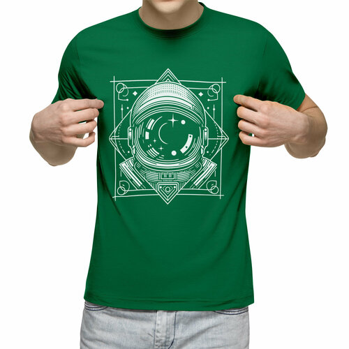 Футболка Us Basic, размер L, зеленый мужская футболка космонавт в космосе ловит пиццу 2xl черный