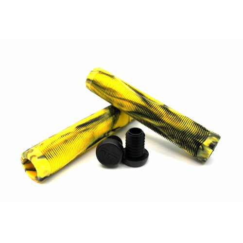 фото Грипсы tech team fish-170 с барендами yellow/black techteam