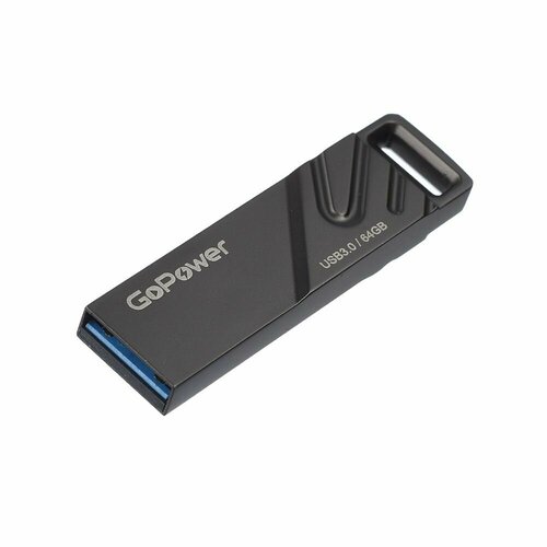 Флеш-накопитель GoPower TITAN 64GB USB 3.0 металл черный графит