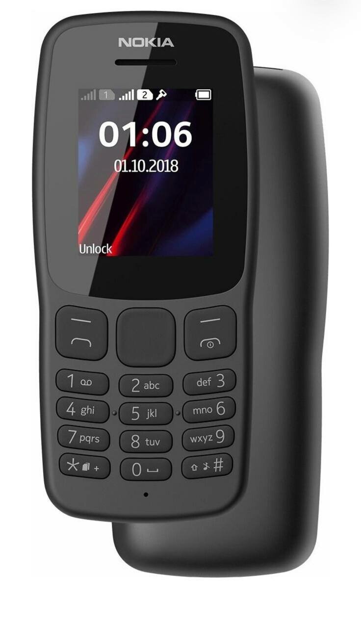 Смартфон Nokia 106 (2018) 1/32 ГБ Global для РФ, 2 SIM, черный