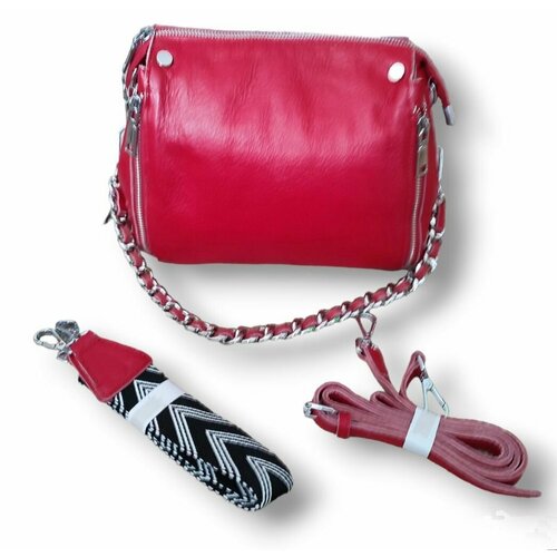 фото Сумка кросс-боди 5кжн_алый, фактура матовая, гладкая, красный нет бренда