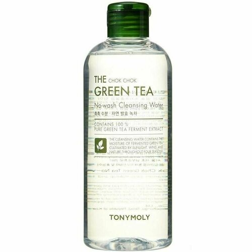 TONYMOLY The Chok Chok Green Tea Cleansing Water Мицеллярная увлажняющая вода для снятия макияжа , 300 мл. увлажняющий крем для кожи вокруг глаз с экстрактом зеленого чая the chok chok green tea watery eye cream 30мл