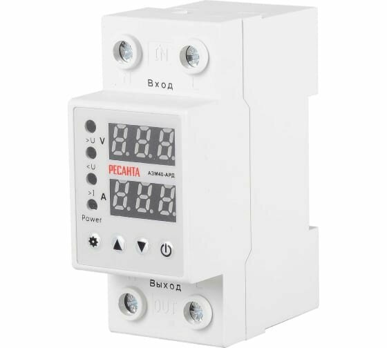 фото Блок защиты по напряжению "Ресанта" АЗМ-40АРД регулируемый (с дисплеем)