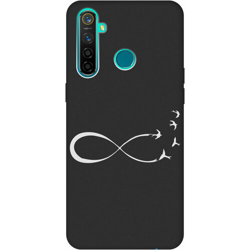 Матовый Soft Touch силиконовый чехол на realme 5 Pro, Рилми 5 Про с 3D принтом Infinity W черный матовый soft touch силиконовый чехол на realme 5 pro рилми 5 про с 3d принтом cut it w черный