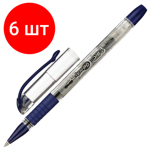 Комплект 6 шт, Ручка гелевая с грипом BIC Gelocity Stic, синяя, узел 0.5 мм, линия письма 0.29 мм, CEL1010265