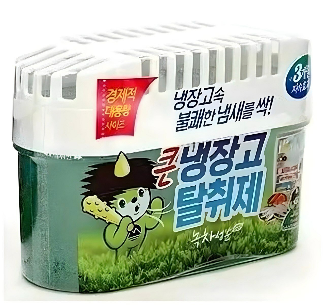 Sandokkaebi Освежитель для холодильников Odor Fri с ароматом зеленого чая 420 гр./ Поглотитель запаха в холодильнике / Нейтрализатор запахов для общего отделения холодильника / Корея