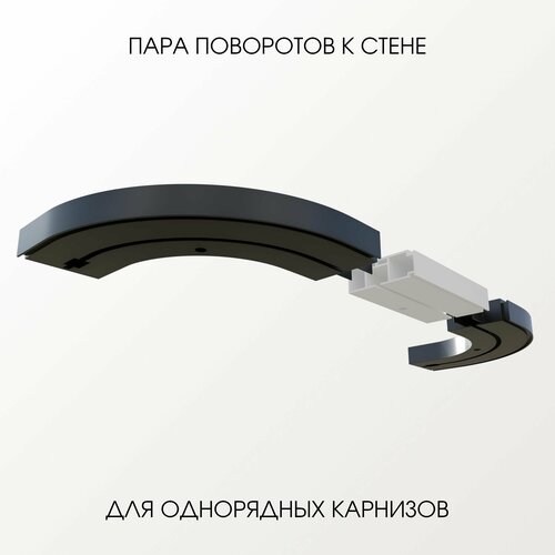 Повороты к стене для черного потолочного карниза Лофт 1 ряд 1420₽
