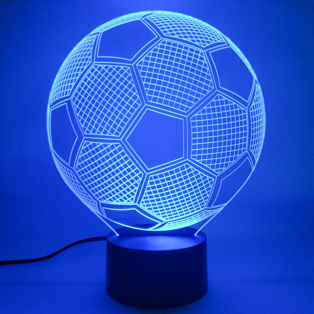 Ночник 3Д светодиодный "Мяч футбольный" 7цветов (3D) - фотография № 2