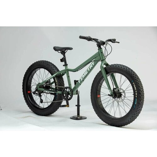 Велосипед фэтбайк Fatbike Time Try TT215/7s 20 Алюминиевая рама 12, зеленый велосипед фэтбайк fatbike time try tt089 9s 26 алюминиевая рама 17 спортивный вездеход унисекс синий