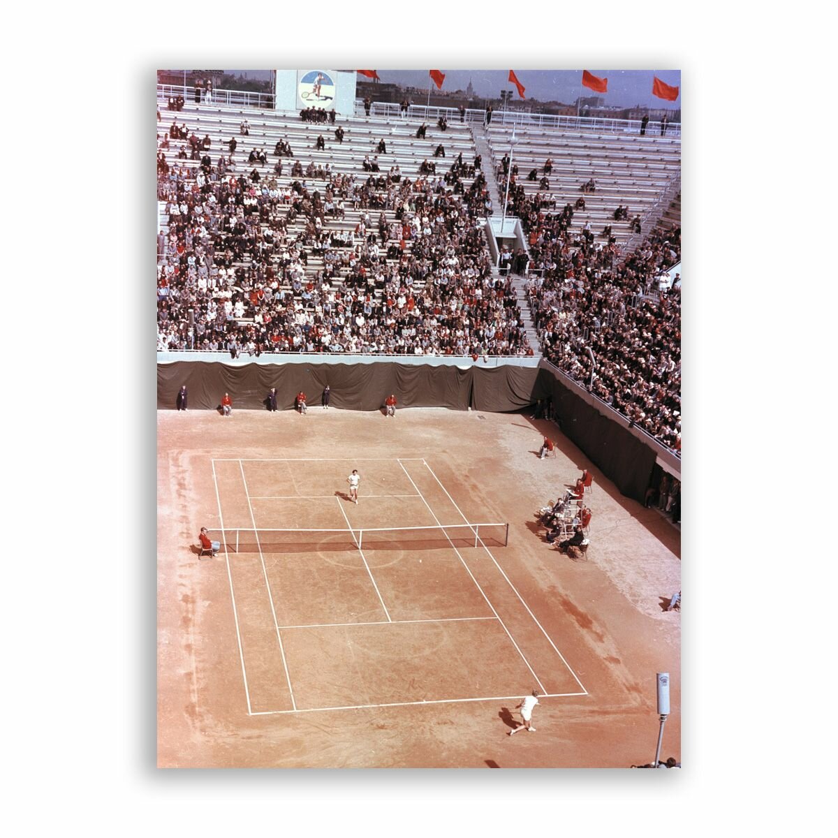 Советский постер, плакат на бумаге / Теннис / Размер 40 x 53 см