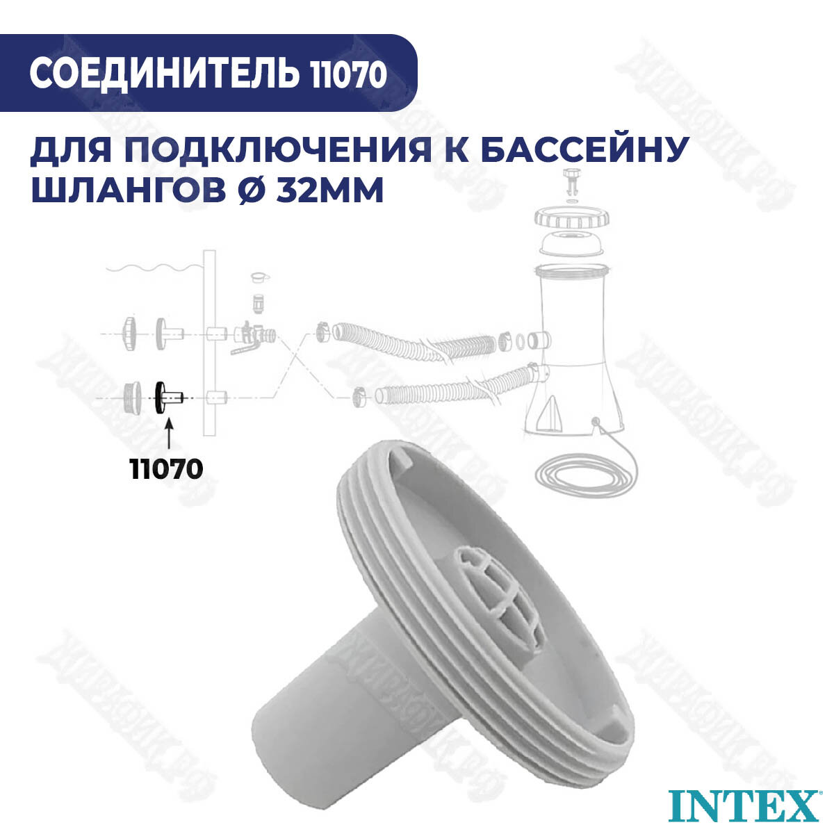 Соединитель для шланга Intex 32 мм 11070