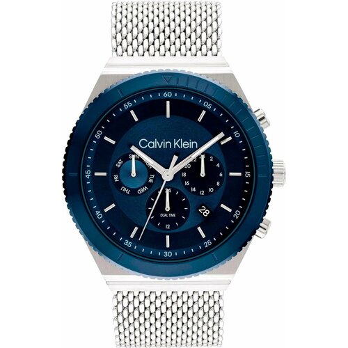 фото Наручные часы calvin klein, синий, серебряный