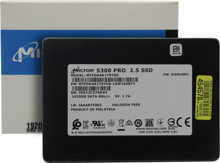 Накопитель SSD 2.5'' Crucial Micron 5300PRO 1.92TB SATA Enterprise Solid State Drive - фото №12