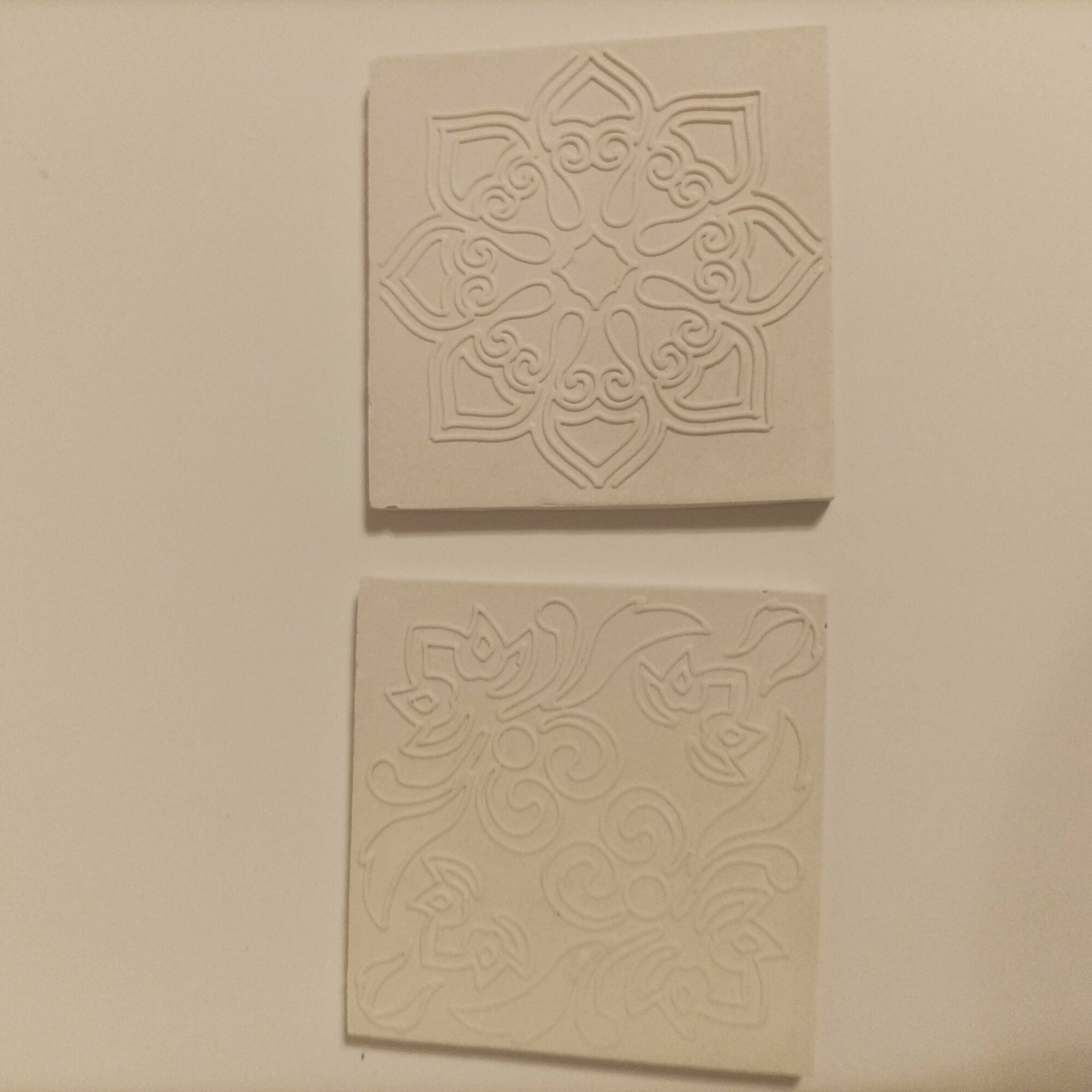 фото Плитка декоративная для росписи 10*10см керамика 2шт