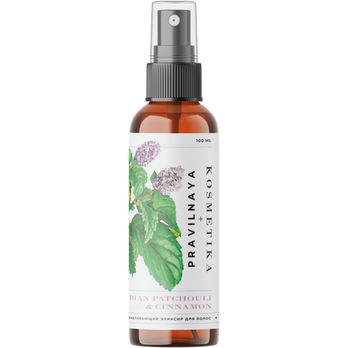 Эликсир для волос Pravilnaya Kosmetika восстанавливающий индийский пачули и корица 100мл 357₽