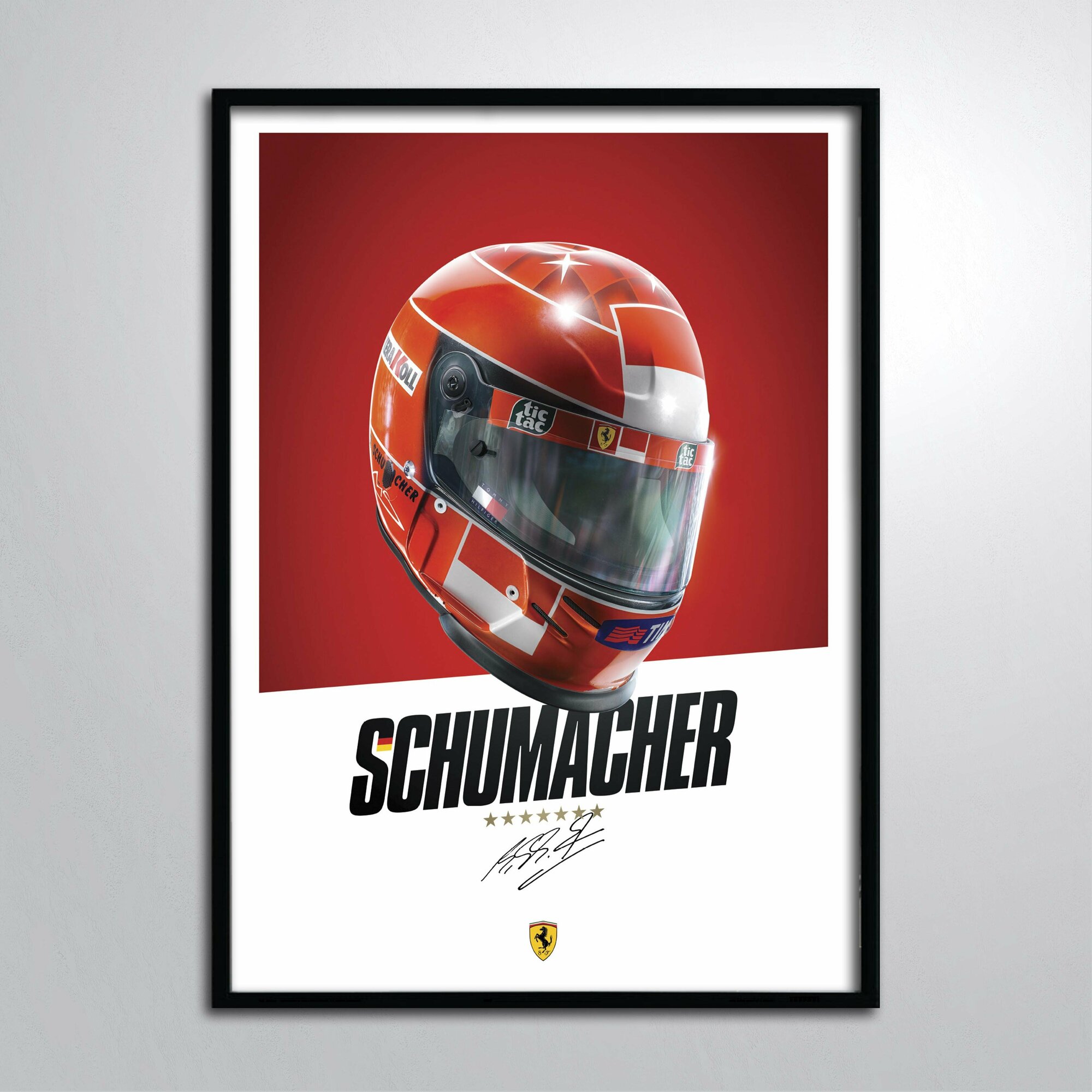 Постер в раме/Болид формулы 1 f1 Formula 1 Михаэль Шумахер Шлем