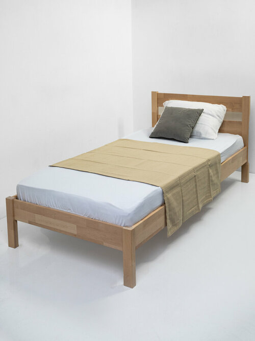 Односпальная кровать Агата из массива березы, 90 х 200 см, без настила, цвет натуральный