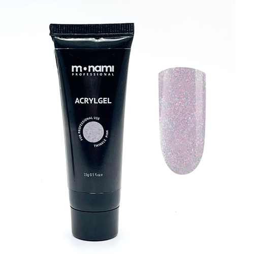 Акригель Monami AcrylGel Twinkle Pink 15 г гель для наращивания ногтей naily professional гель для моделирования ногтей