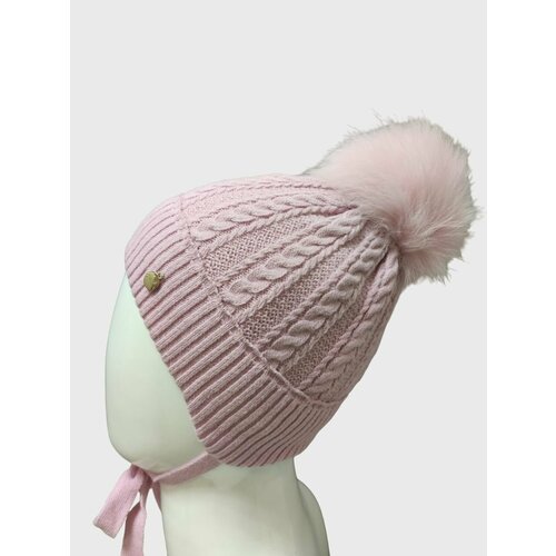 фото Шапка бини мегашапка, размер 50, розовый