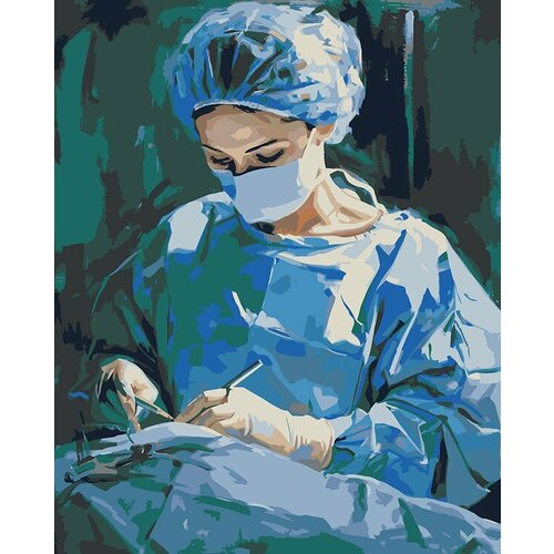 Картина по номерам Медицина: девушка врач, операция 40х50 картина по номерам медицина девушка врач ангел хранитель
