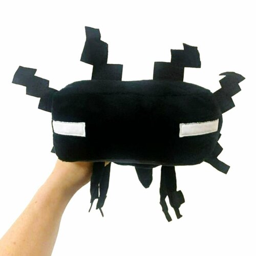 Мягкая игрушка Пиксельный Аксолотль Minecraft Pixel Axolotl черный 30 см
