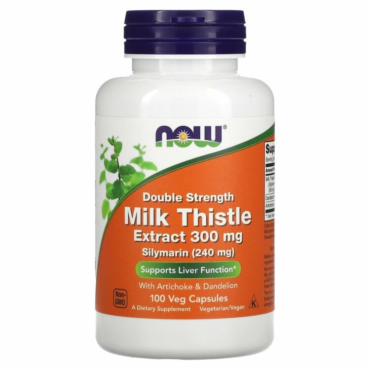 NOW Foods Milk ThistleExtract 300 mg Silymarin (240 mg) Силимарин капсулы 300 мг 100 шт.