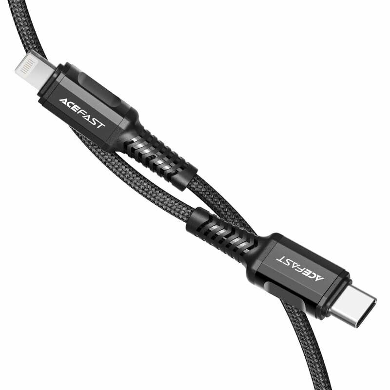 Кабель Acefast C1-01 USB-C to Lightning Charging Data Cable (1,2 метра) чёрный (AF-C1-01-BK)