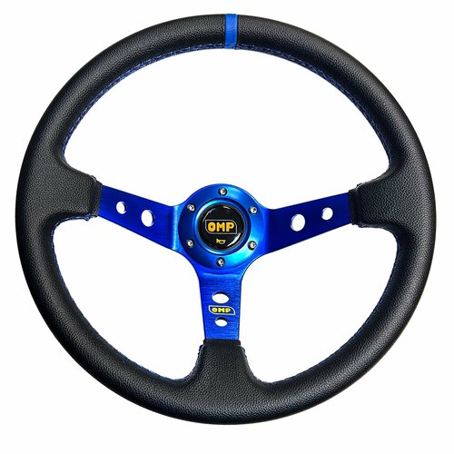 Руль спортивный OMP с выносом синий кожа 4820₽