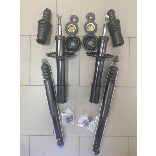 Передние и задние амортизаторы рено логан 1 renault logan 1 комплект на машину пыльниками и подшипниками 19990₽