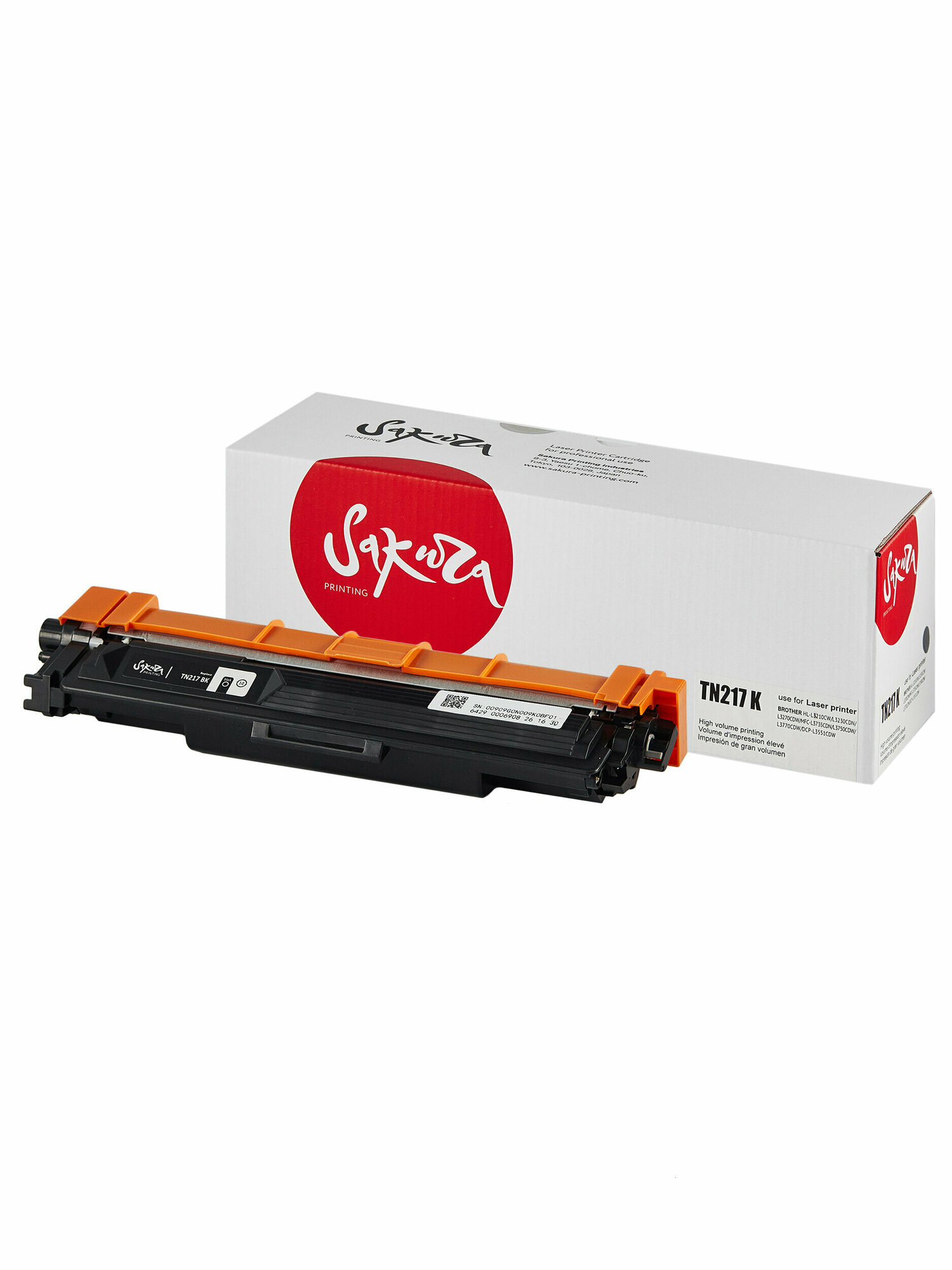 Картридж SAKURA TN-217BK черный для Brother DCP-L3550CDW/ HL-L3230CDW/ MFC-L3770CDW (3К) (SATN217BK)