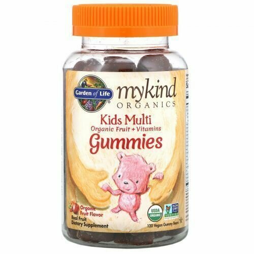 Garden of Life, MyKind, Мультивитамины, фруктовый вкус, 120 мишек