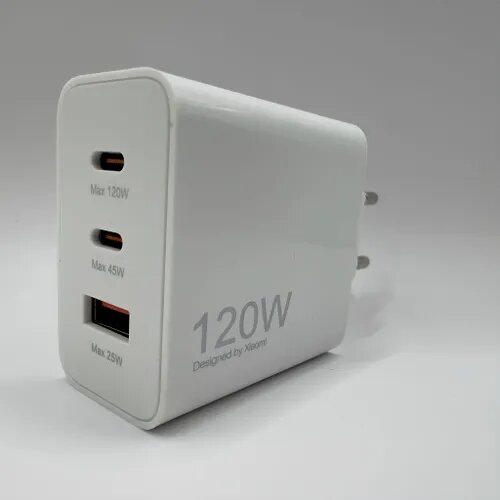 фото Быстрое зарядное устройство \ Xiaomi \ 3 в 1 \ 120 Вт \ три порта Type-C+Тайп си+USB \ основное преимущество \ одновременно заряжает три устройства \ зарядник USB \ зарядник тайп си \ зарядное устройство \ быстрая зарядка \ USB \ тайп си \ Type-C