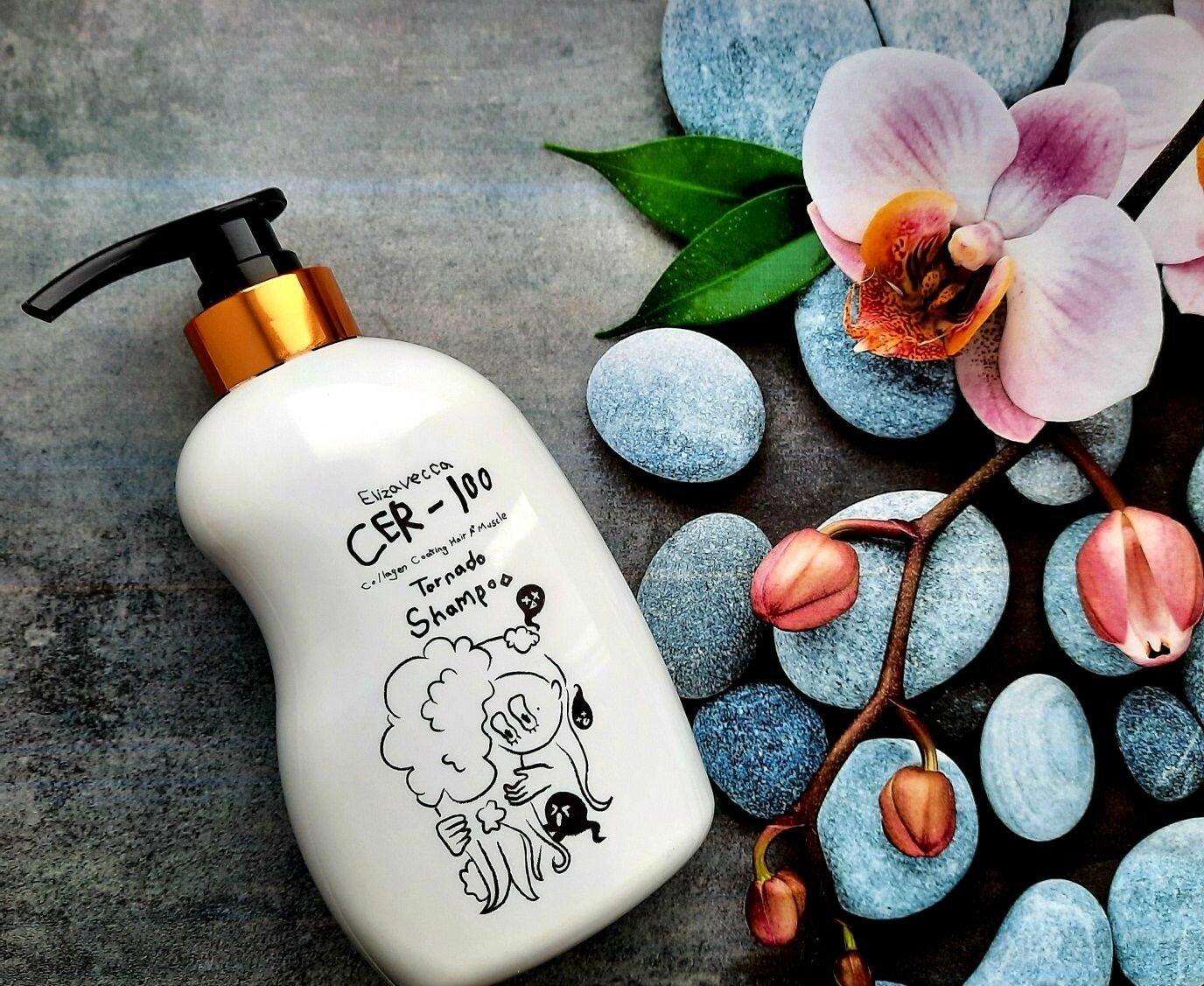 Шампунь Elizavecca CER-100 collagen hair a+ muscle tornado shampoo - фото №4