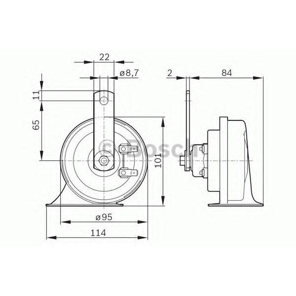 Звуковой сигнал, BOSCH 0 986 AH0 507 (1 шт.)