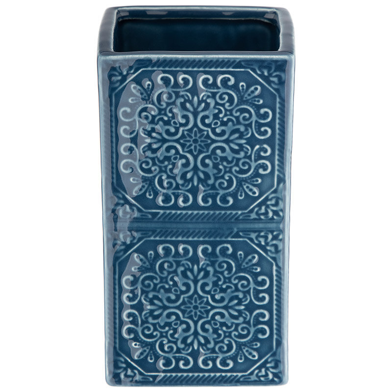 Стакан для ванной комнаты "Марокко", керамика, размер 7х7х13 см, цвет синий